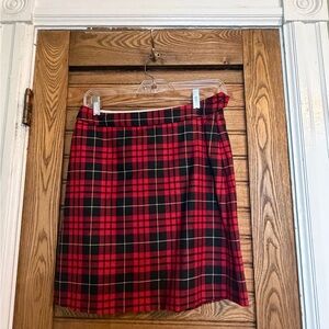 Brooks Brothers Red and Black Plaid Mini Skirt